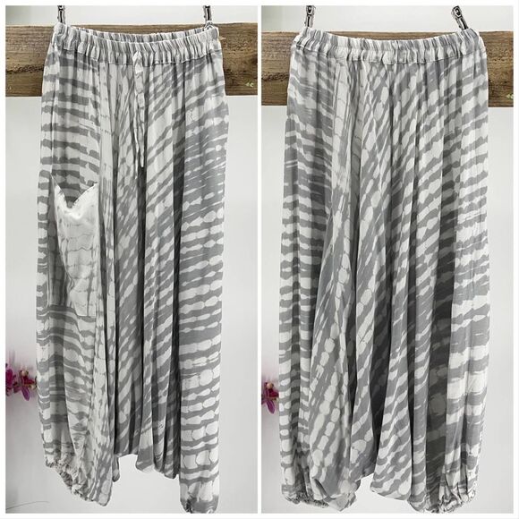 Apau ~ Gender Fluid Alladin Gypsy Shibori Tie Dyed Rayon Pants - Picture 1 of 16